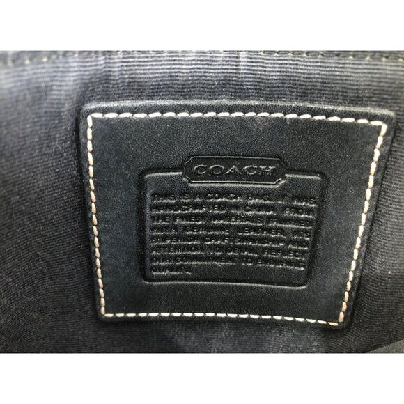 Coach Womens Logo Print Canvas Clutch Pouch Purse Black - Picture 5 of 5